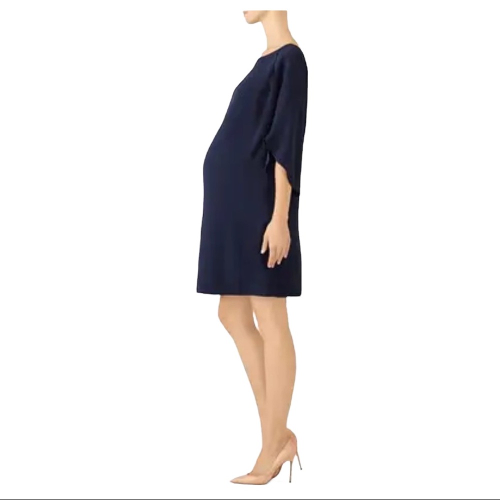 NWT Ingrid & Isabel Navy Blue Tulip Sleeve Shift Dress Maternity Size M